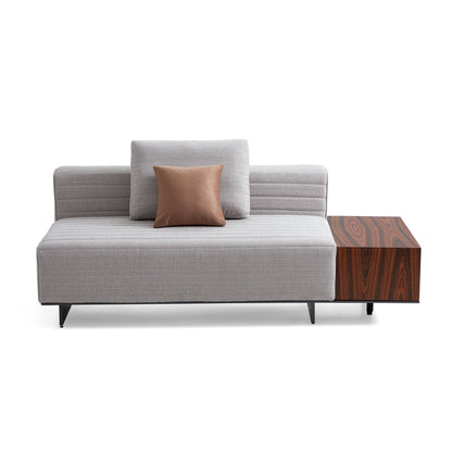 Brandy Channel Tufting Sectional with Coffee Table-Gray