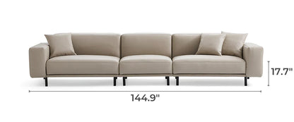 Noble Beige Leather Sofa