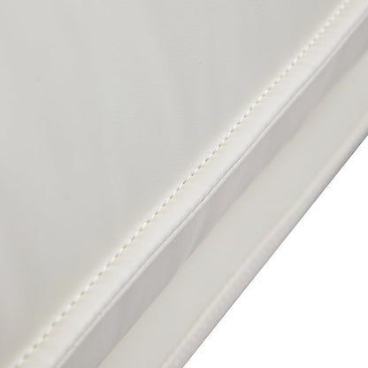 Vanilla White Leather Armchair-White