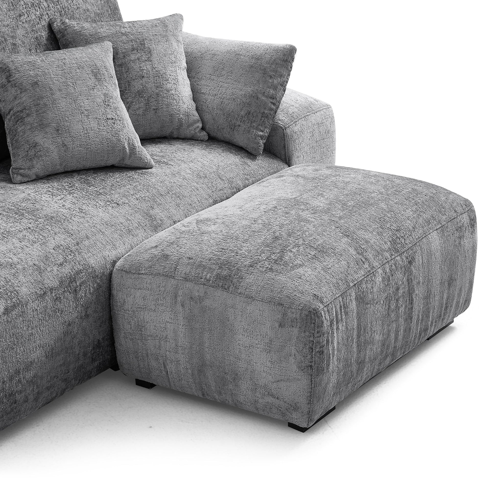The Empress Gray Sofa and Ottoman-Gray