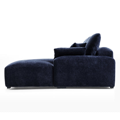 The Empress Navy Blue U Shaped Sectional-Navy Blue
