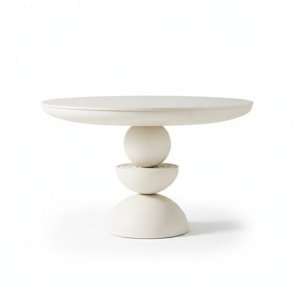 Modern Minimalist Fiberglass Round Dining Table For 4/8 Seats
