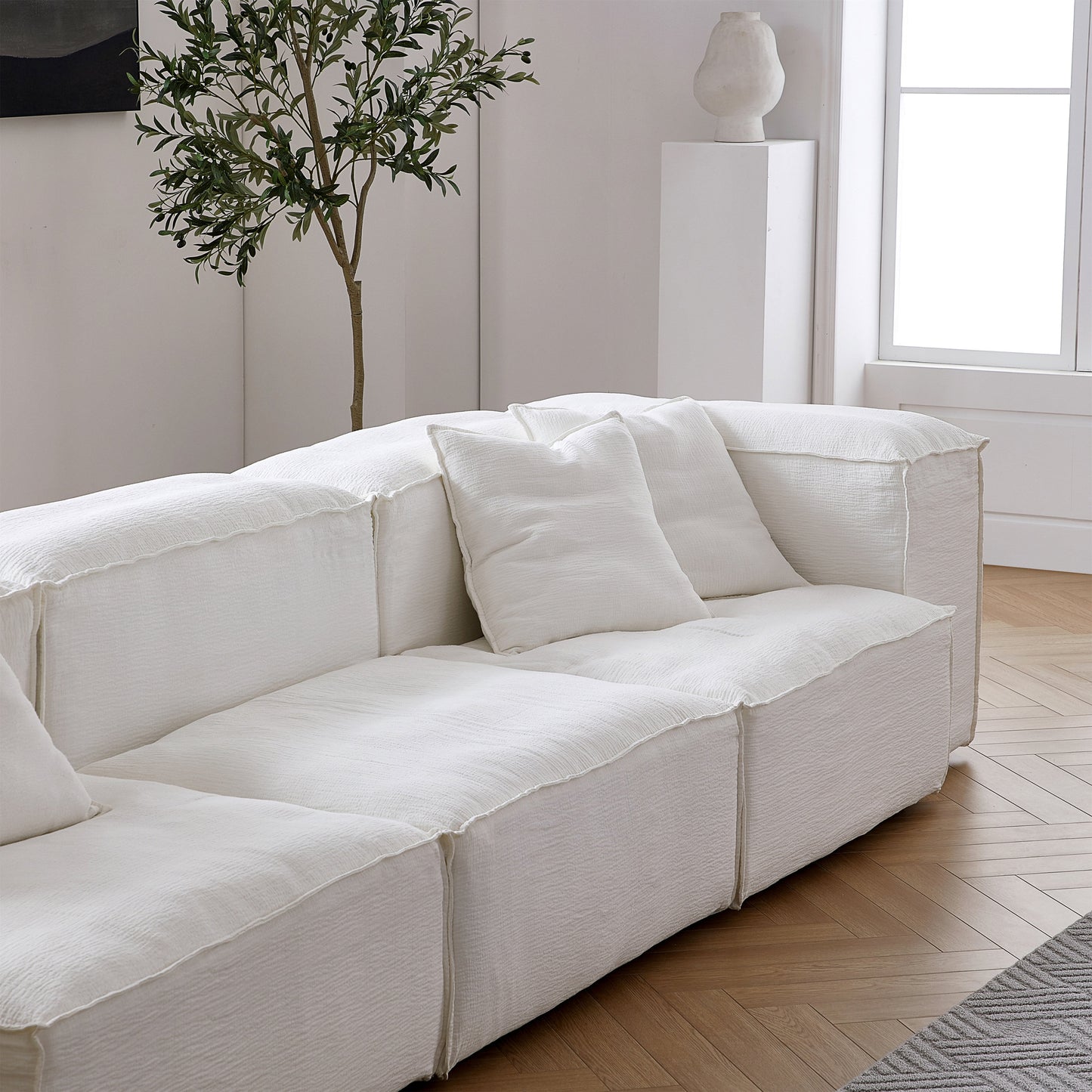 Freedom Modular White Sofa-White