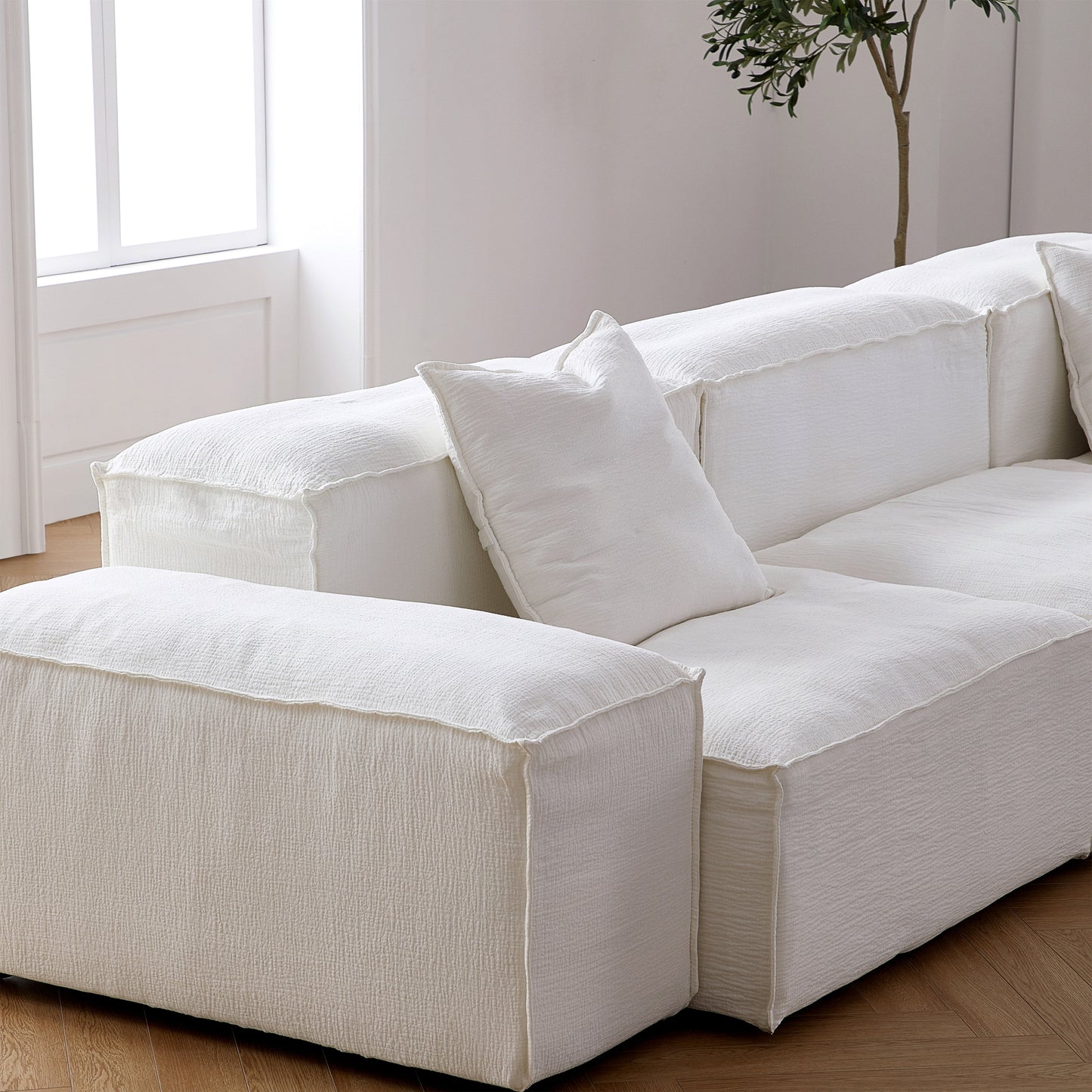 Freedom Modular Khaki Sectional Sofa-White