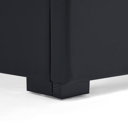 Domus Black Leather Bed