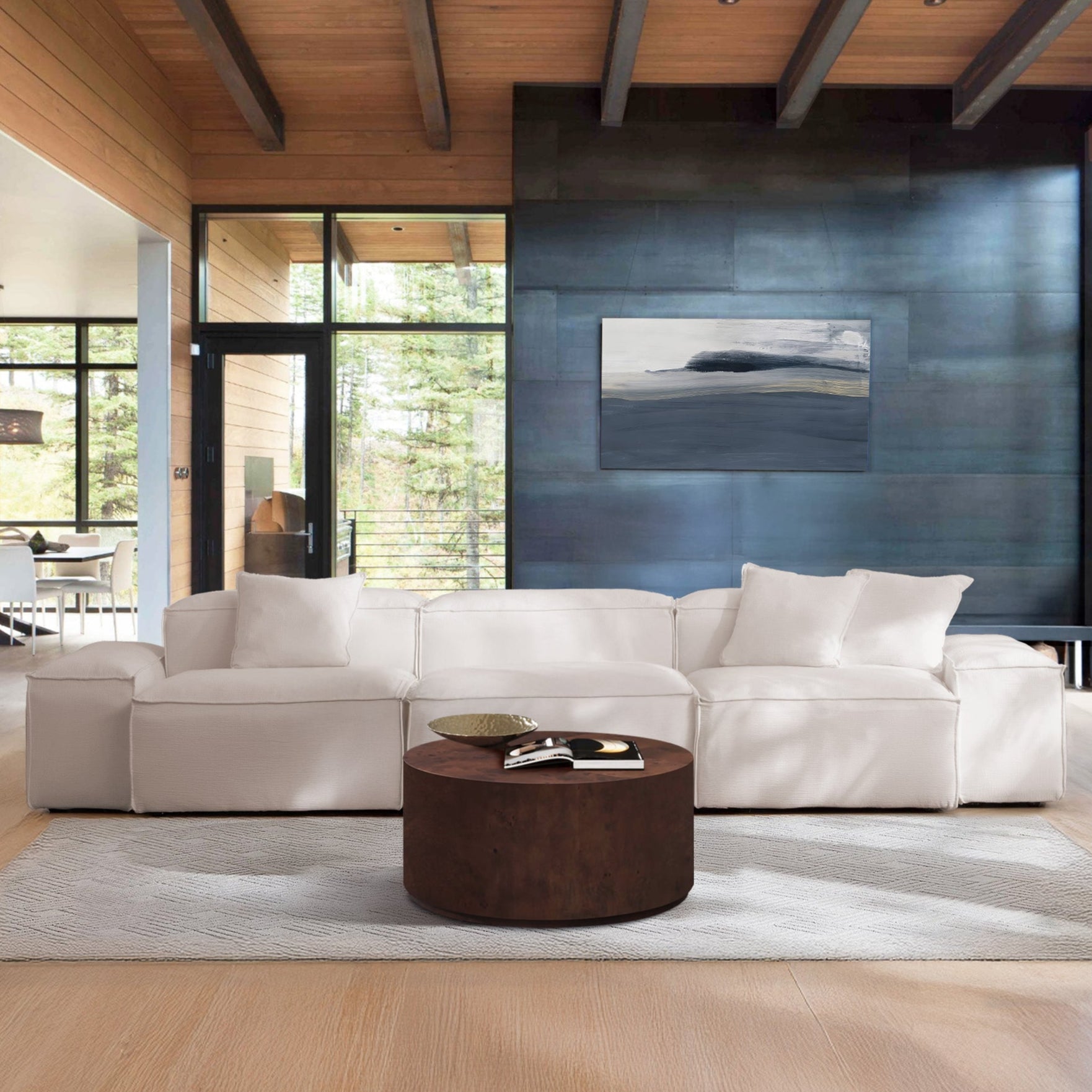 Henton Drum Coffee Table-Walnut