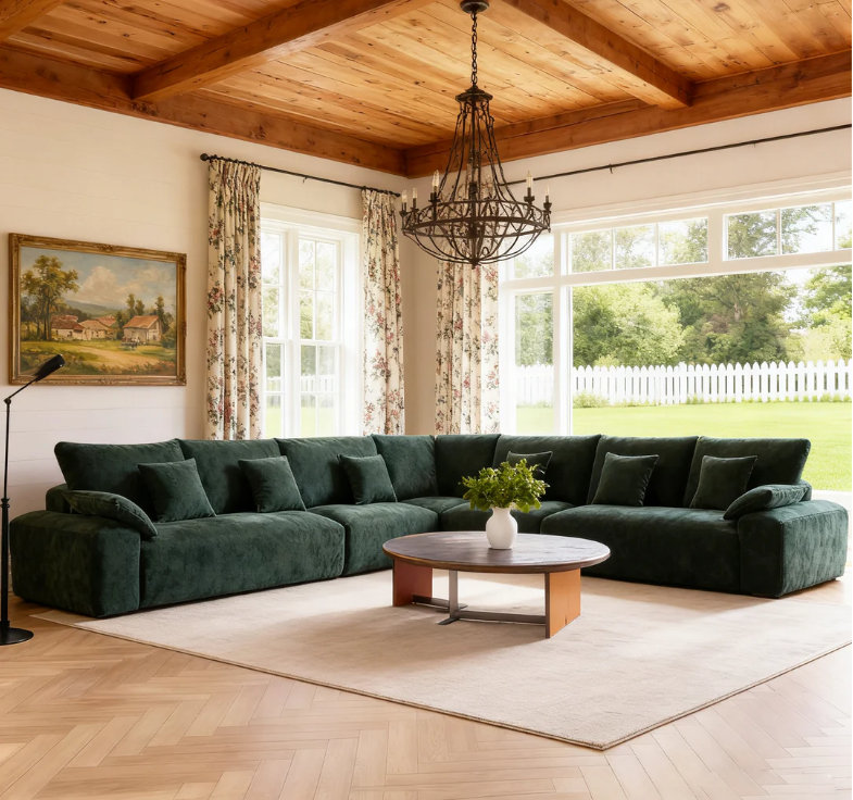 The Empress Green Corner Sectional