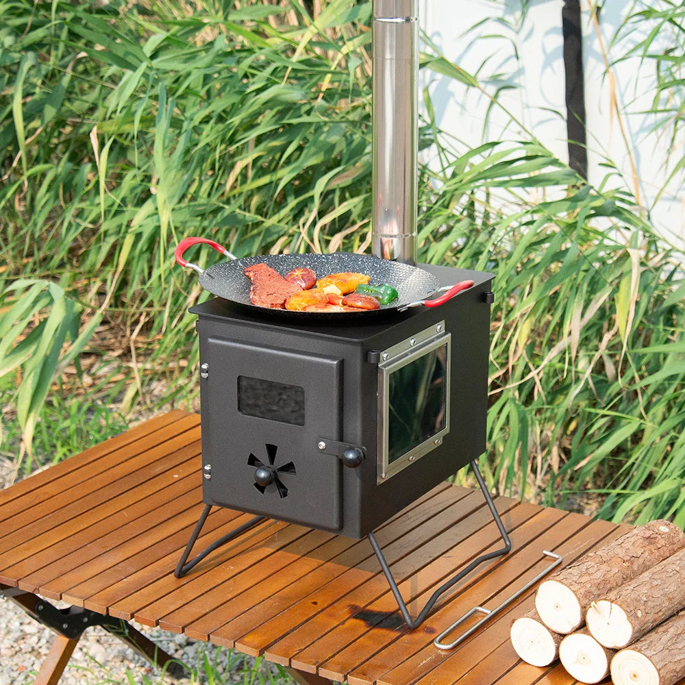 Wood Burning Stove Camping Kitchen Tent Cooking Stove