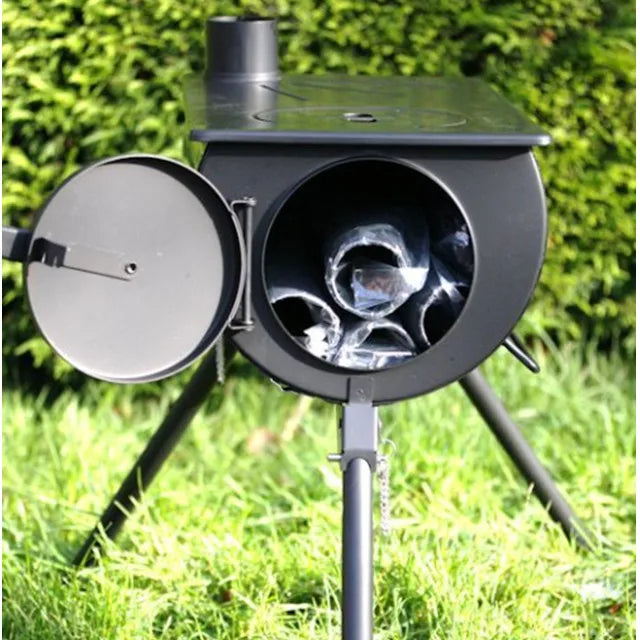 Foldable Tent Wood Stove Camping Stove with Handle Efficient Firewood Cooking Stove