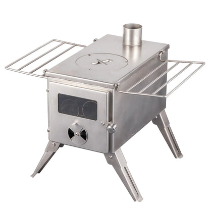 Multifunctional Stainless Steel Camping Wood Stove Hike Travel Tent Stove