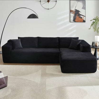 Modular L-Shaped Compressed sofa for small spaces|Boneless Couch with Chaise 103"