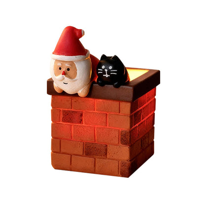 Christmas Chimney Luminous Ornament Gift Box Style Porch Decoration For Family Holiday Surprise Small Gift Universal