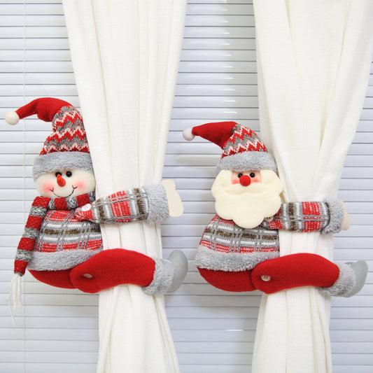 Christmas Creative Curtain Buckle Cartoon Doll Decoration Hotel Restaurant Decoration Doll Hug Button Window Pendant