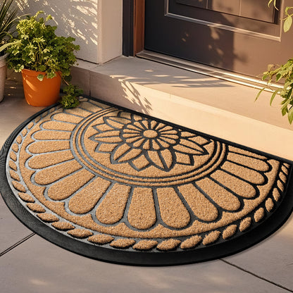 Entrance Door Semi-Circular Rubber Floor Mats Are Wear-Resistant And Easy To Care For Home And Commercial Anti-Slip Rubber Door Mats