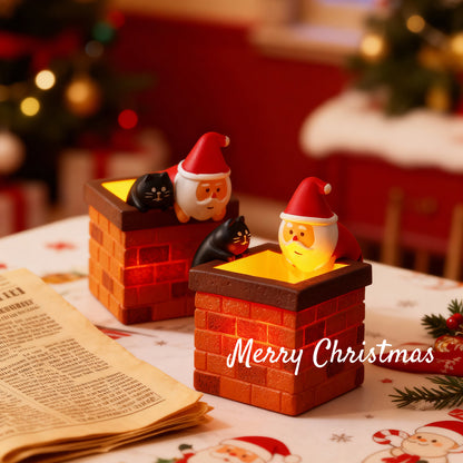 Christmas Chimney Luminous Ornament Gift Box Style Porch Decoration For Family Holiday Surprise Small Gift Universal