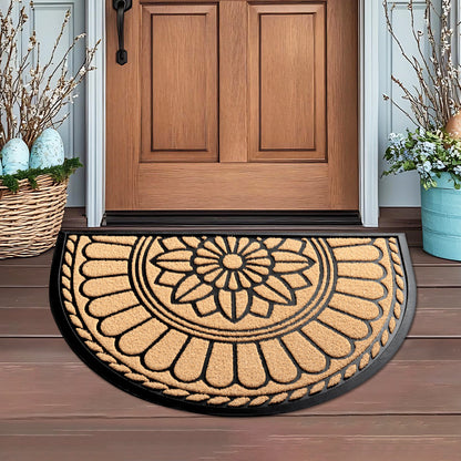 Entrance Door Semi-Circular Rubber Floor Mats Are Wear-Resistant And Easy To Care For Home And Commercial Anti-Slip Rubber Door Mats