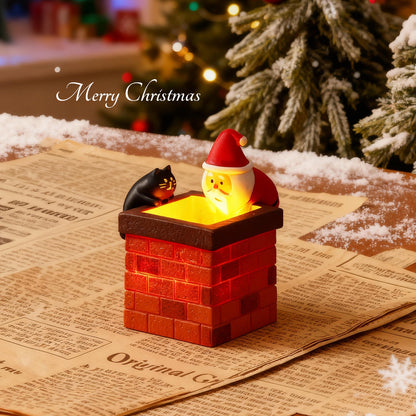 Christmas Chimney Luminous Ornament Gift Box Style Porch Decoration For Family Holiday Surprise Small Gift Universal