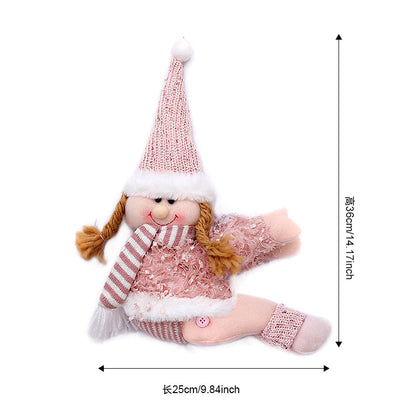 Christmas Creative Curtain Buckle Cartoon Doll Decoration Hotel Restaurant Decoration Doll Hug Button Window Pendant