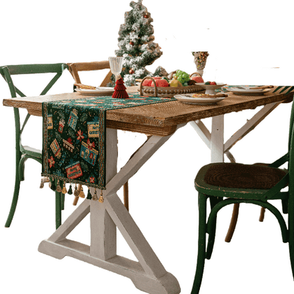 New Year'S Decoration Cloth Table Flag Scene Layout Barrier-Free Luxury American High-End Table Flag Cloth Long Cabinet Cover Green