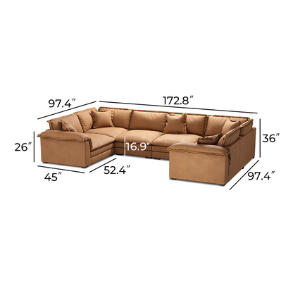 Sandwich U-Shaped Sectional Set / Air Leather
