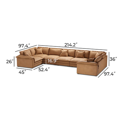 Sandwich U-Shaped Sectional Set / Air Leather