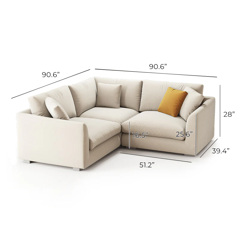 Aalto Boutique Feathers Corner Sectional Beige / Polyester