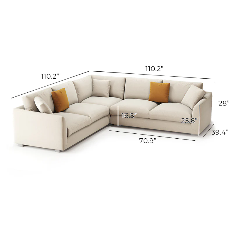 Aalto Boutique Feathers Corner Sectional Beige / Polyester