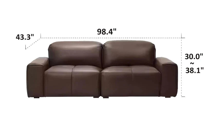 Nero Brown Recliner Leather Lounge Sofa