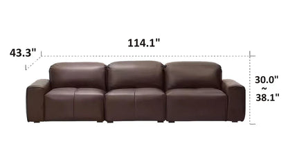 Nero Brown Recliner Leather Lounge Sofa