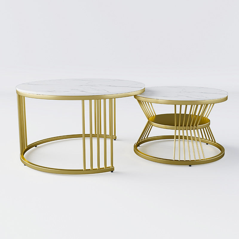 Eden Common Modern Round Nesting 2 Tier Coffee Table