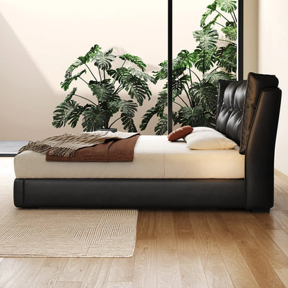 Avelle Black Leather Bed