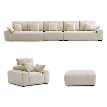 The Empress Yellow Sofa Set-Beige-175.6"