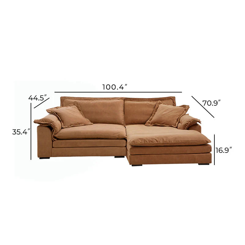 Sandwich Sectional with Chaise / Air Leather