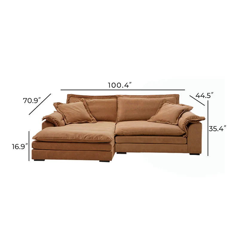 Sandwich Sectional with Chaise / Air Leather