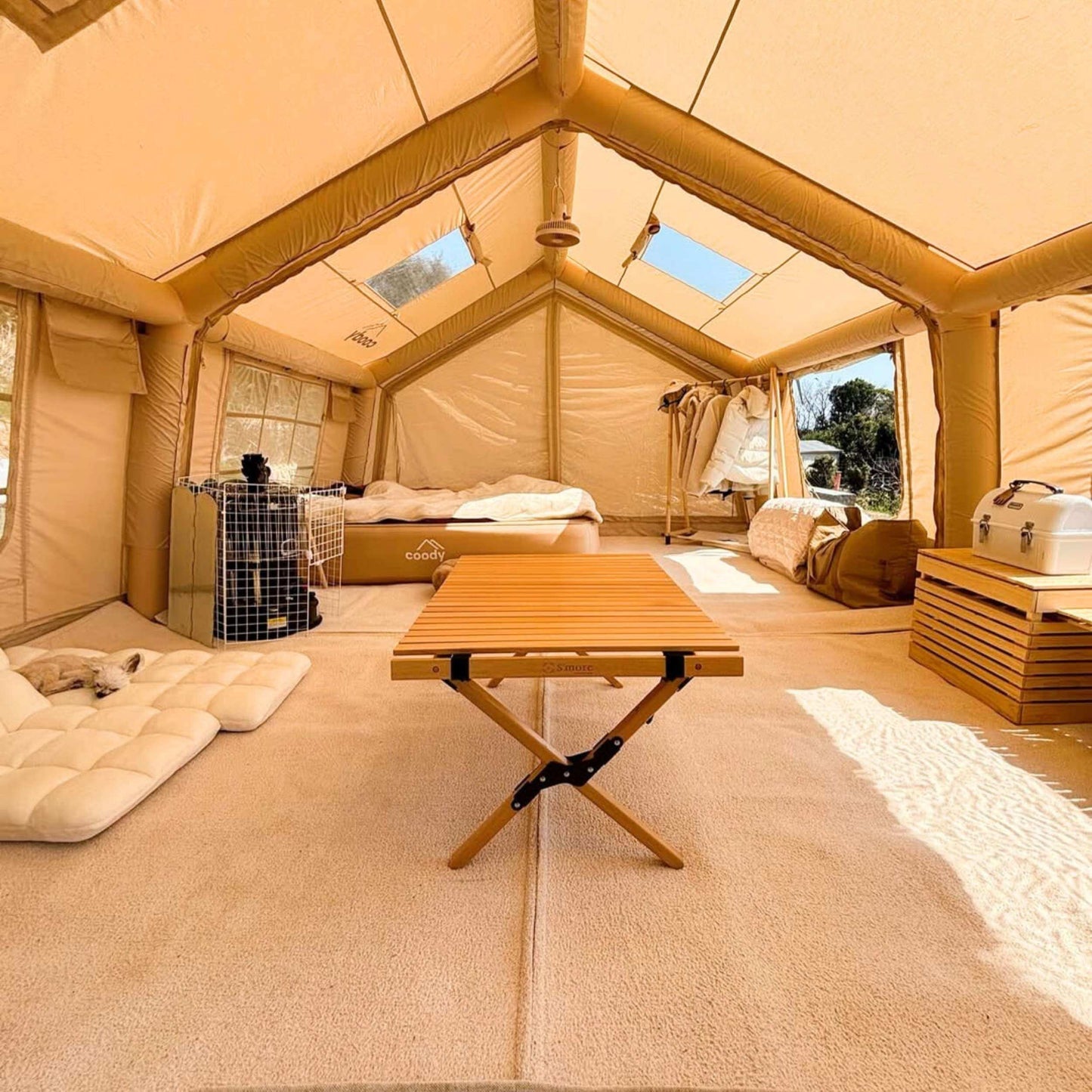 Familia AirTent 17.2 Beige Inflatable Tent House for Camping (2-10 Person)