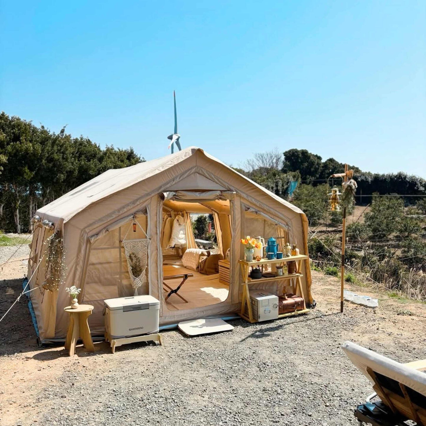 Familia AirTent 17.2 Beige Inflatable Tent House for Camping (2-10 Person)