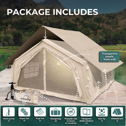 Familia AirTent 17.2 Beige Inflatable Tent House for Camping (2-10 Person)