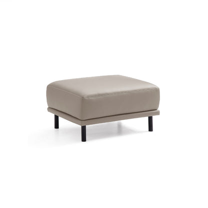 Noble Dark Gray Leather Sofa Set and Ottoman-Beige