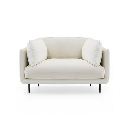 Vanilla White Leather Armchair-hidden