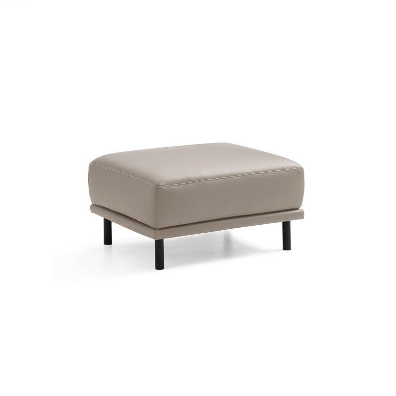 Noble Beige Leather Sofa and Ottoman-Beige