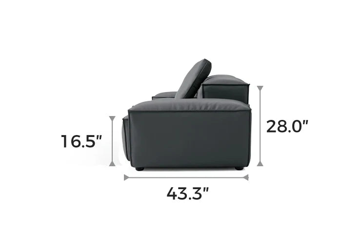 Cube Modular Dark Gray Genuine Leather Sofa