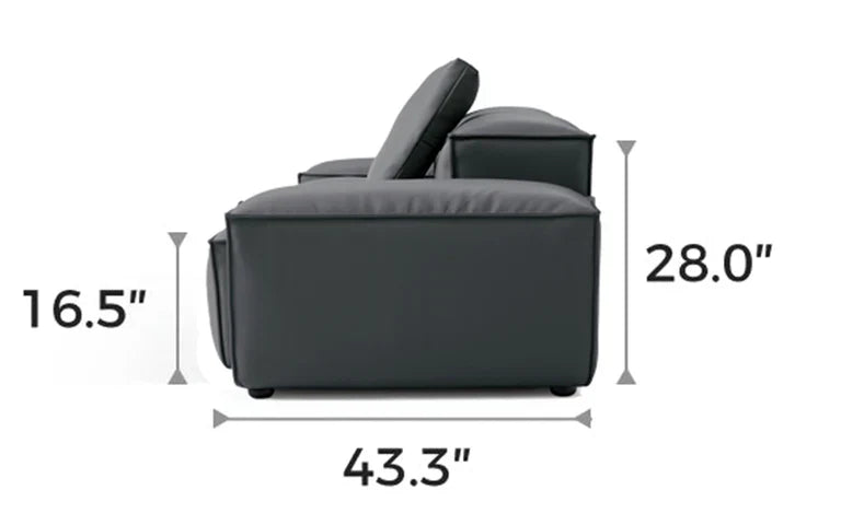Cube Modular Dark Gray Genuine Leather Armchair