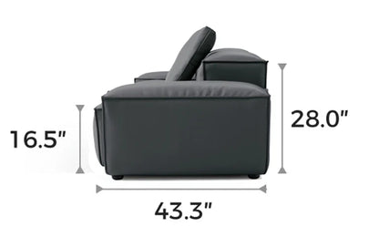 Cube Modular Dark Gray Genuine Leather Armchair
