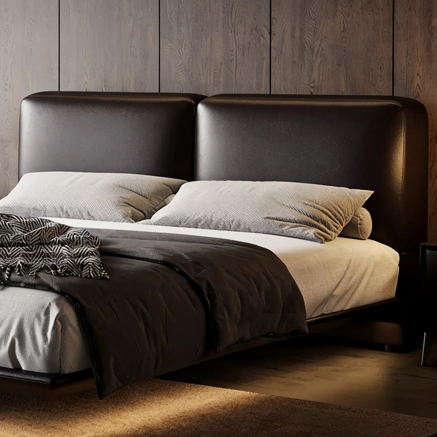 Domus Leather Floating Bed