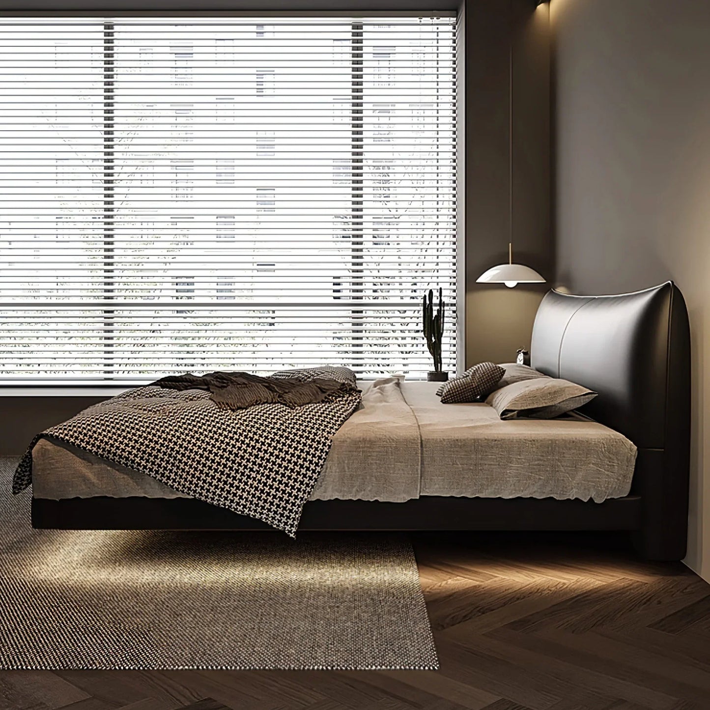 Isamari Leather Floating Bed