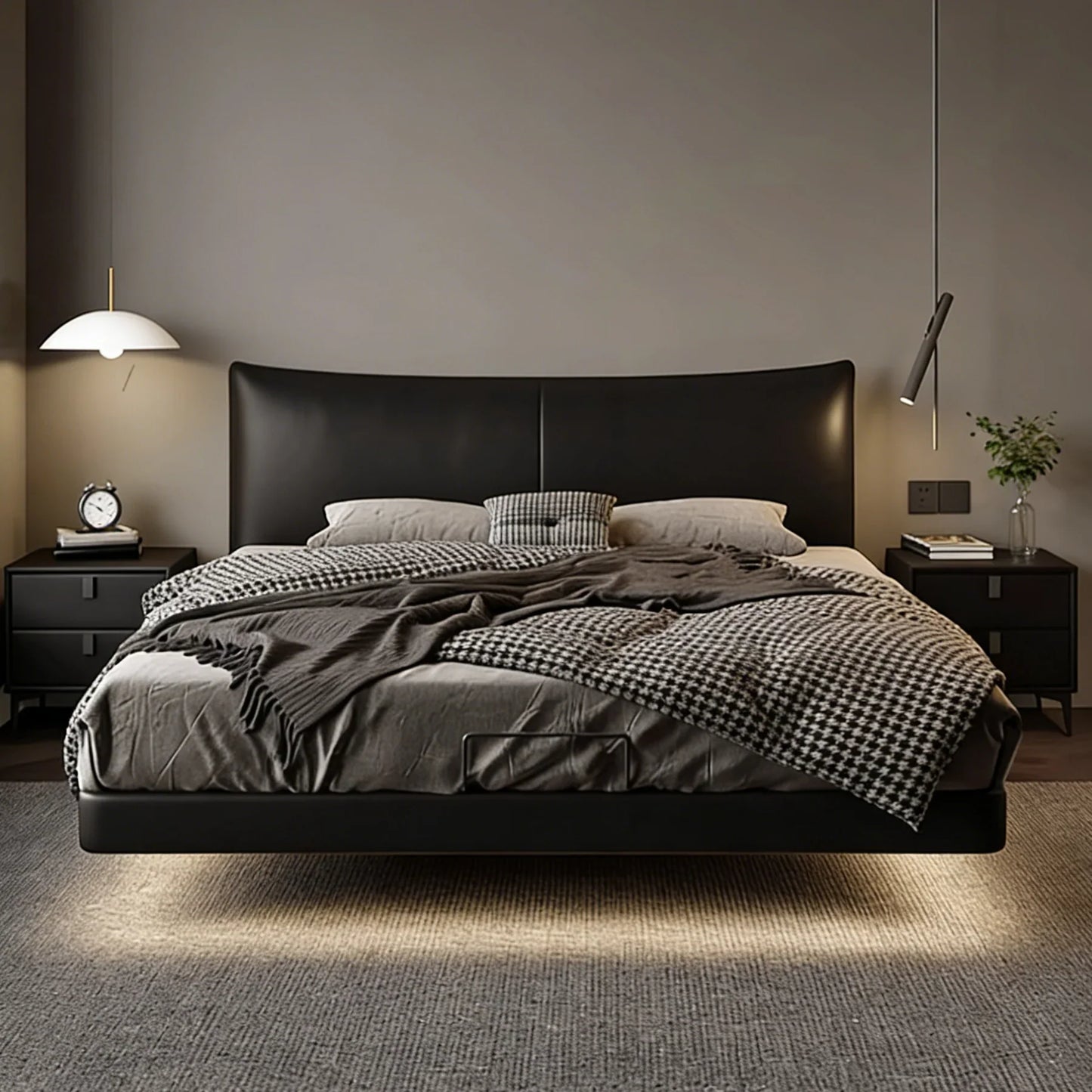 Isamari Leather Floating Bed