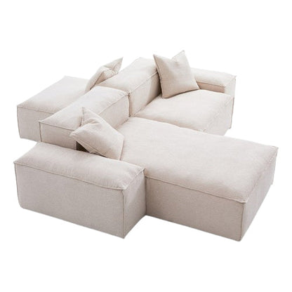 Freedom Modular White Double Sided Sectional Sofa-Khaki-106.3″-Low