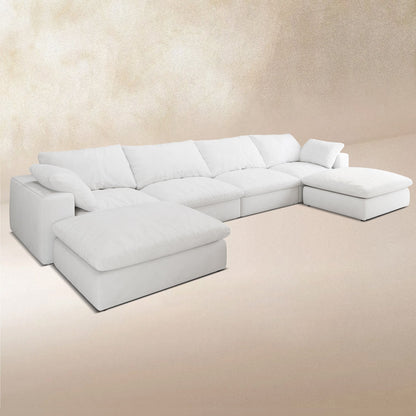Lunna Modular U-Shaped with Ottoman Sofawhite / 160 inch u-shaped with ottoma