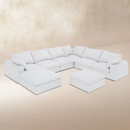Lunna Modular L-Shaped and Ottoman Sofawhite / 160 inch l-shaped & ottoman