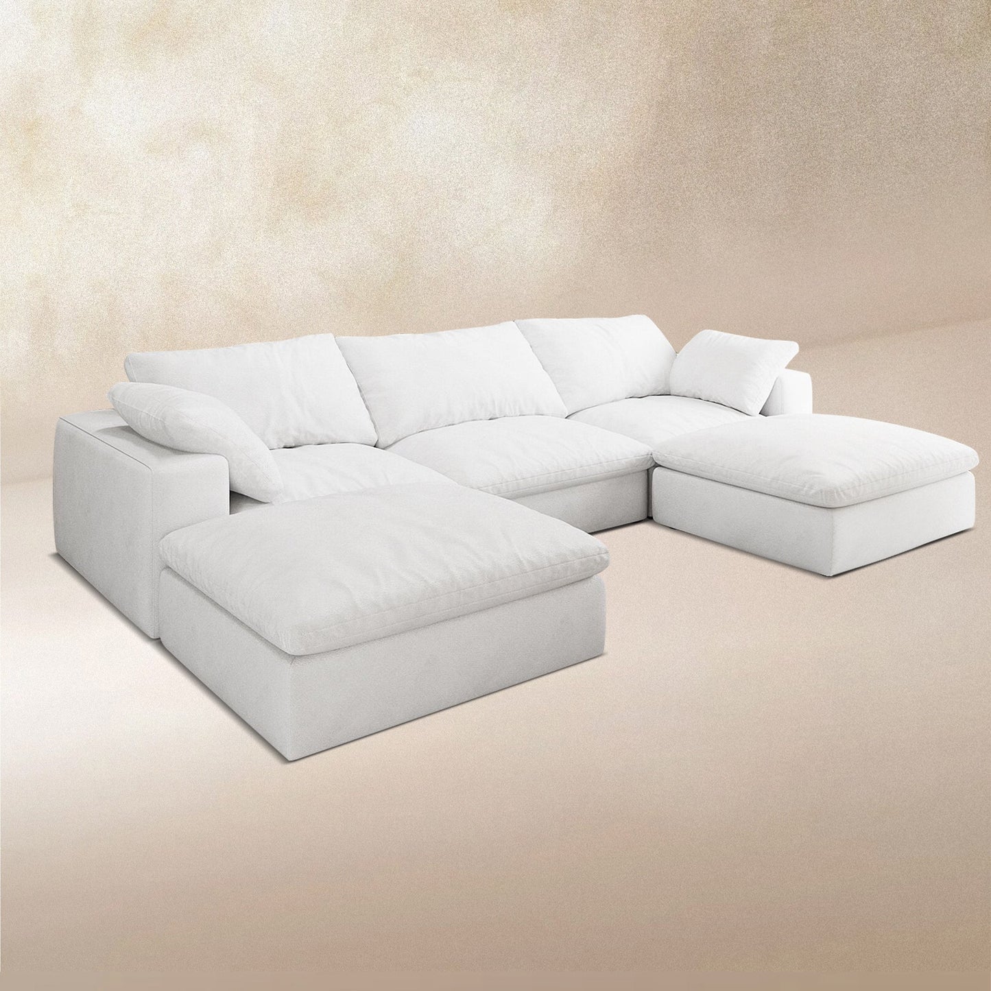 Lunna Modular U-Shaped with Ottoman Sofawhite / 120 inch u-shaped with ottoma